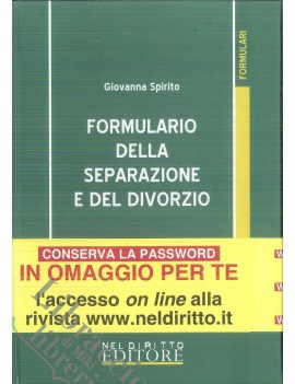 FORMULARIO DELLA SEPARAZIONE E DEL DIVOR