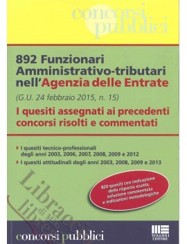 892 funzionari amministrativi tributari