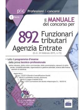 AGENZIA ENTRATE 892 FUNZIONARI TRIBUTARI