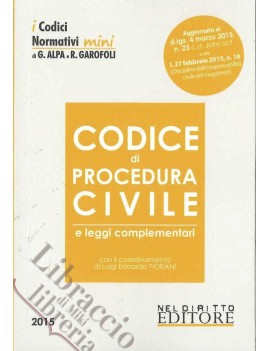 CODICE DI PROCEDURA CIVILE 2015 ve