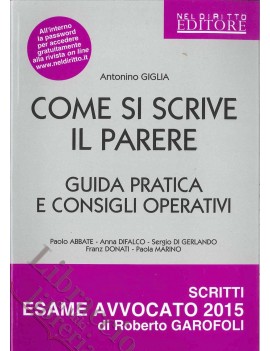 COME SI SCRIVE IL PARERE 2015