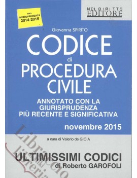 CODICE DI PROCEDURA CIVILE 2015 annotato