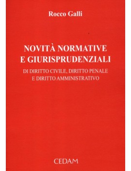 NOVITA'  NORMATIVE E GIURISPRUDENZIALI V