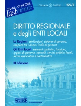 DIRITTO REGIONALE E DEGLI ENTI LOCALI