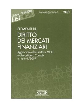 ELEMENTI DI DIRITTO DEI MERCATI FINANZIA