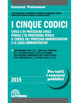 CINQUE CODICI civile penale e procedure