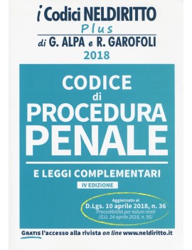 CODICE DI PROCEDURA PENALE 2018