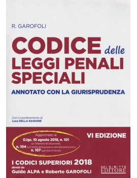 CODICE DELLE LEGGI PENALI SPECIALI 2018