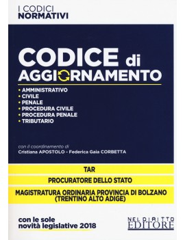 CODICE AGGIORNAMENTO civile penale ammin