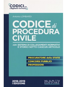 CODICE DI PROCEDURA CIVILE 2018/2019