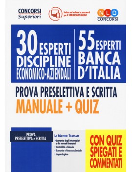 55 esperti BANCA D'ITALIA discipline Eco