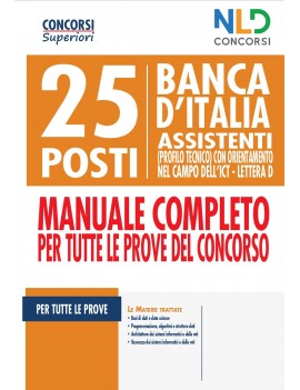 25 assistenti BANCA D'ITALIA discipline