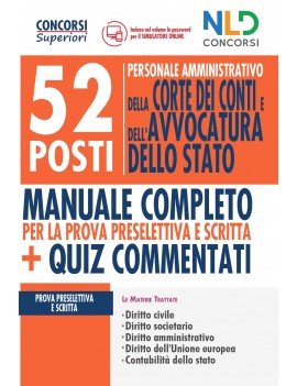 52 POSTI CORTE DEI CONTI E AVVOCATURA DE