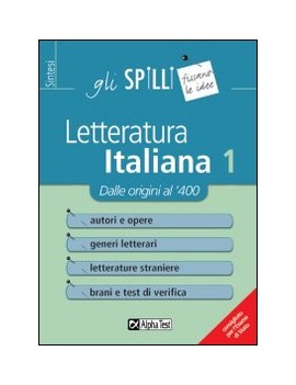 LETTERATURA ITALIANA 1 DALLE ORIGINI AL