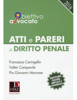 ve ATTI E PARERI DI DIRITTO PENALE 2016