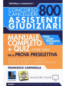 800 ASSISTENTI GIUDIZIARI manuale + quiz