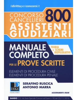 800 ASSISTENTI GIUDIZIARI manuale + quiz