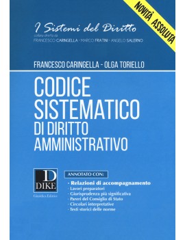 CODICE SISTEMATICO DIRITTO AMMINISTRATIV