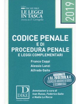 CODICE PENALE E PROCEDURA PENALE