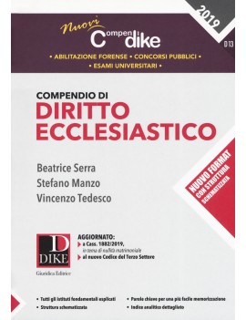 COMPENDIO DI DIRITTO ECCLESIASTICO 2019