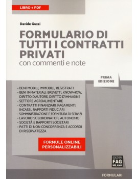 FORMULARIO DI TUTTI I CONTRATTI PRIVATI