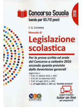 CONCORSO SCUOLA MANUALE LEGISLAZIONE SCO