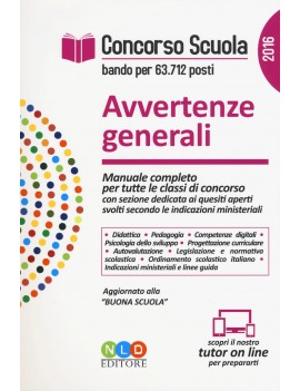 CONCORSO SCUOLA AVVERTENZE GENERALI