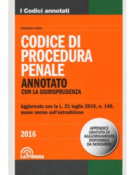 CODICE DIPROCEDURA PENALE 2016