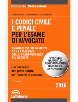 CODICE CIVILE PENALE X AVVOCATO 2016