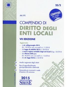 VE comp. Diritto degli Enti Locali  25/2