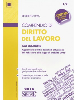 VE COMPENDIO DI DIRITTO DEL LAVORO 2016