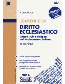 COMPENDIO DI DIRITTO ECCLESIASTICO 2016