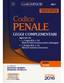 CODICE PENALE 2016  MINOR SETTEMBRE 2016