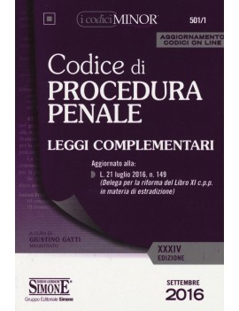 VE CODICE DI PROCEDURA PENALE 2016