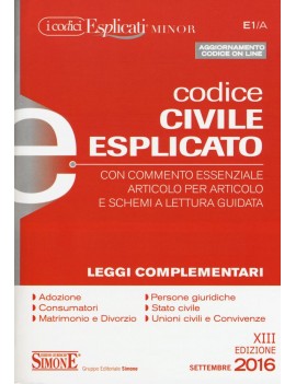 CODICE CIVILE ESPLICATO minor 2016 e1/a