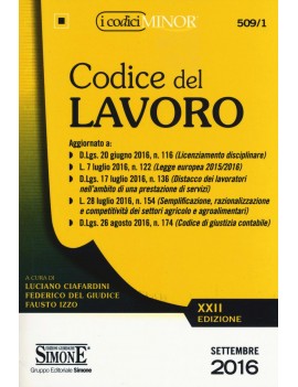 CODICE DEL LAVORO 2016