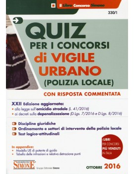 QUIZ IL VIGILE URBANO POLIZIA LOCALE