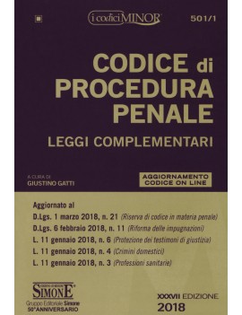 CODICE DI PROCEDURA PENALE 2018 e leggi