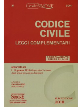 CODICE CIVILE 2018 e leggi complementari