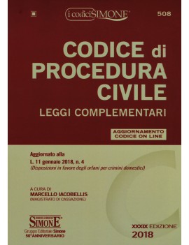 CODICE PROCEDURA CIVILE 2018    508