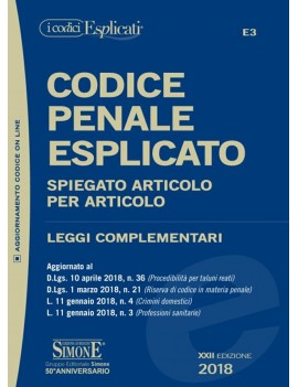 CODICE PENALE ESPLICATO 2018