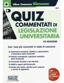 QUIZ COMMENTATI DI LEGISLAZIONE UNIVERSI