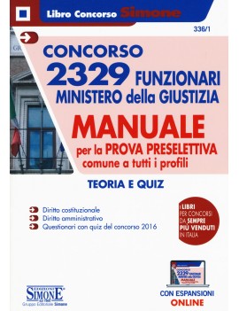 2329 funzionari MINISTRO GIUSTIZIA manua