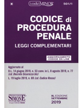 CODICE DI PROCEDURA PENALE 2019 e leggi