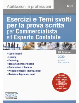 ESERCIZI E TEMI PER COMMERCIALISTA e ESP