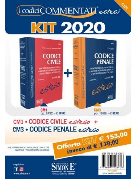 CODICE PENALE + CIVILE ESTESO 2020