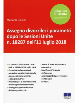 ASSEGNO DIVORZILE parametri dopo sezioni