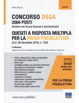 CONCORSO DSGA quesiti prova preselettiva