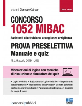 Concorso 1052 Assistenti Vigilanza MIBAC