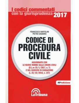 CODICE DI PROCEDURA CIVILE 2017